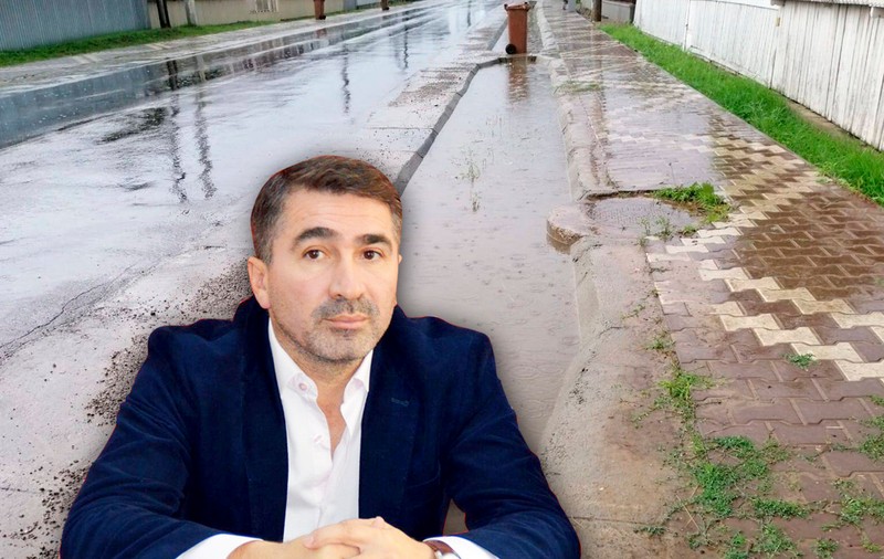 În Humuleștiul lui Creangă, o firmă apropiată de cumătrul baronului de Neamț, Ionel Arsene, a pus rigole doar la deal. Când plouă, casele din vale se inundă, mașinile ajung în șanț