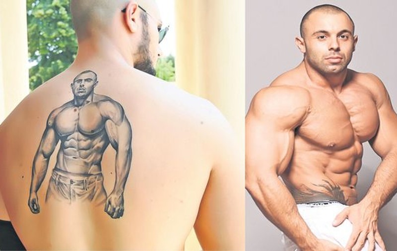 Cătălin Ristea, fratele mai mic al culturistului mort în America, și l-a tatuat pe spate pe Viorel