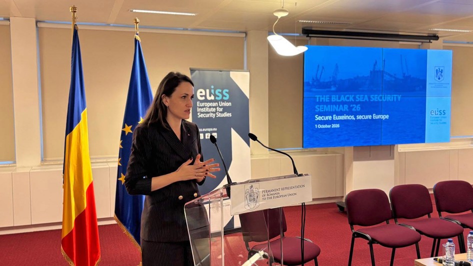 Oana Țoiu, la seminarul „The Black Sea Security Seminar ’26 - Secure Euxeinos, Secure Europe”. Sursa foto: Facebook / Ministerul Afacerilor Externe