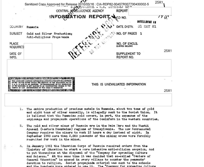 Informare CIA 1951