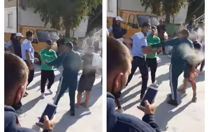 VIDEO | Poliţia a intervenit cu spray lacrimogen la protestul „Fără mască în şcoli” din  Mangalia