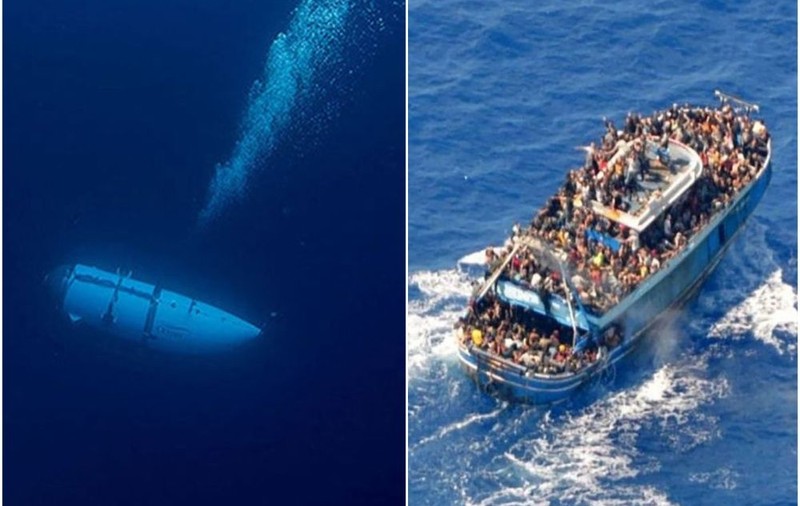 „Ce frenezie în căutarea a cinci miliardari din submarinul Titan și ce ridicare de umeri când a fost vorba de salvarea a sute de oameni care s-au scufundat recent, refugiații din Mediterană”