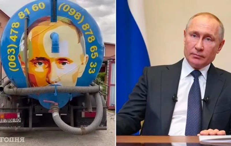 Chipul liderului de la Kremlin, pe vidanjele din Ucraina: „Putin curăță sistemul de canalizare pentru locuitorii din regiunea Kiev”