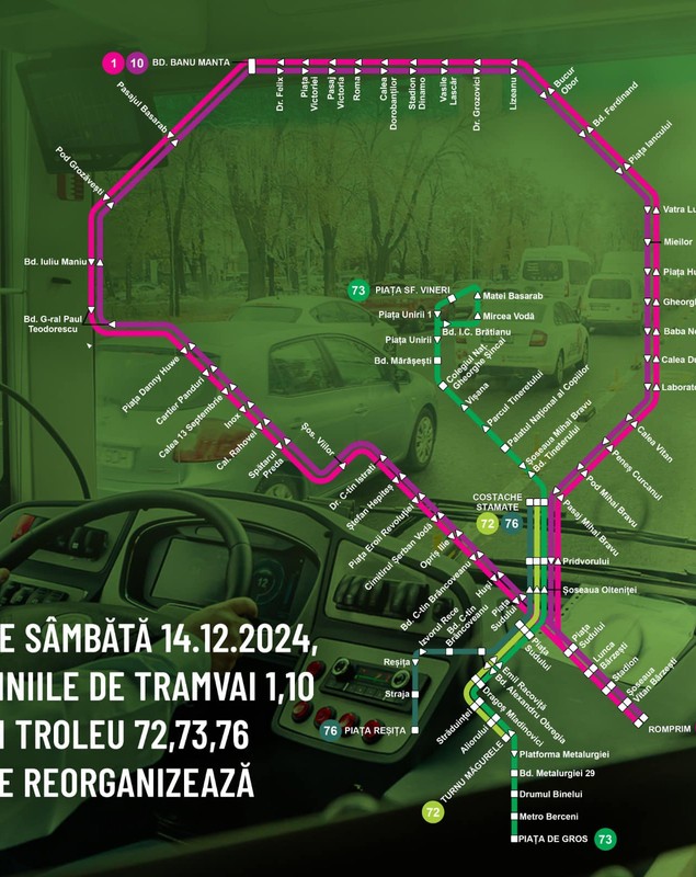 O linie nouă de troleibuze în București, iar tramvaiele revin pe traseu pe șoseaua Olteniței