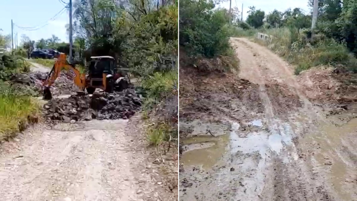 Un colaj cu un drum blocat in stanga si apoi deblocat in dreapta