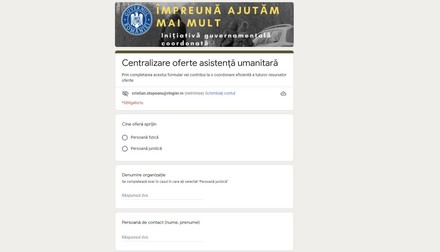 Platforma „Ucraina - Împreună ajutăm mai mult” poate fi accesată de astăzi