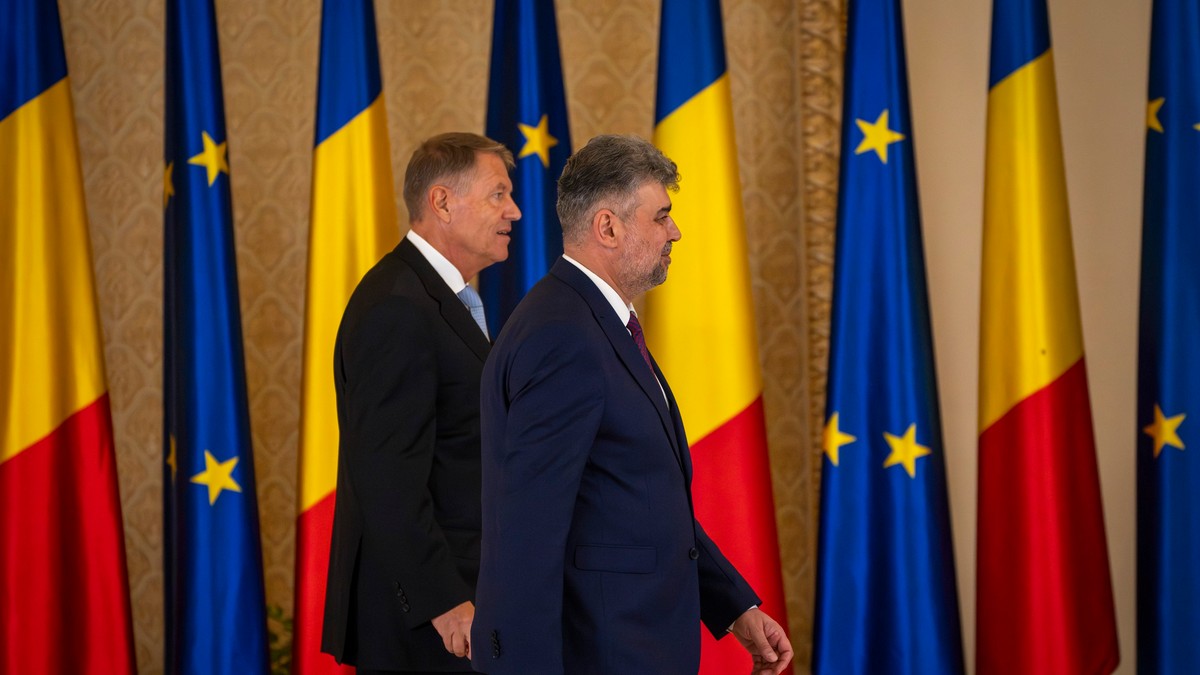 Klaus Iohannis și Marcel Ciolacu FOTO Profimedia