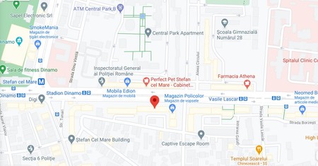 Banca BRD de unde s-au furat 10.000 de lei este foarte aproape de sediul IGPR, aflat pe Șoseaua Ştefan cel Mare, nr. 13-15. Captură: Google Maps