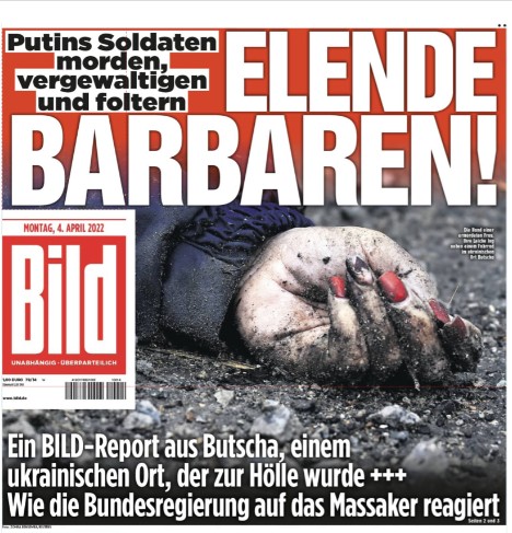 Coperta ziarului Bild, de luni, 4 aprilie.