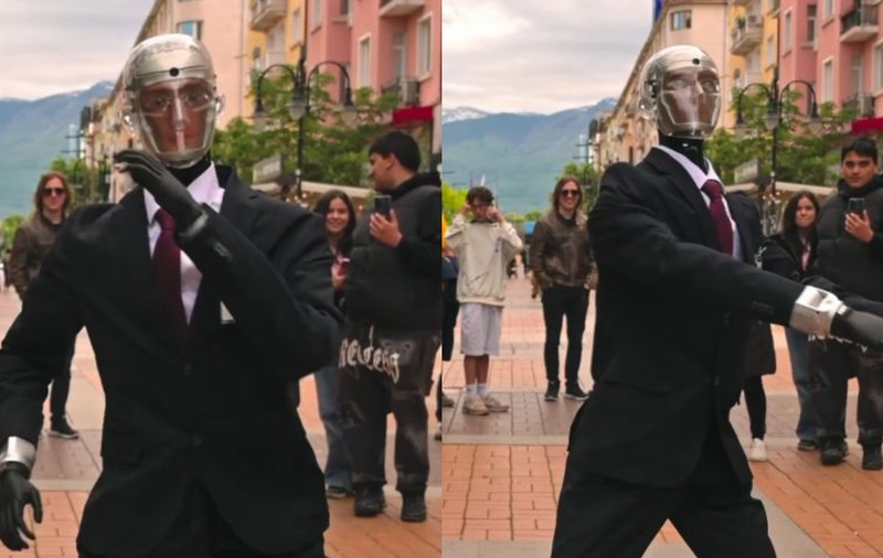 Robotul Robert, dans impecabil pe Bangaranga în centrul Sofiei: „A prins imediat mișcările”