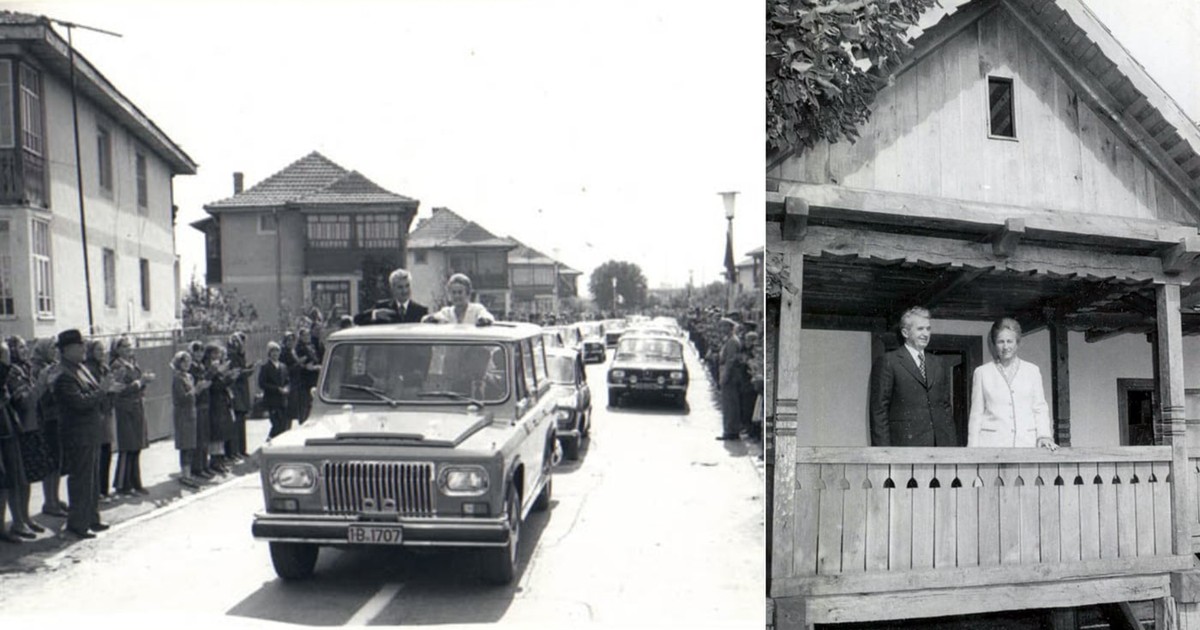 Ceaușescu in vizită la Scornicești