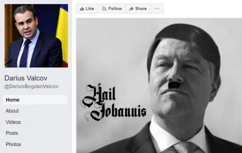 Postarea lui Vâlcov în care îl aseamănă pe Iohannis cu Hitler a ajuns în presa străină