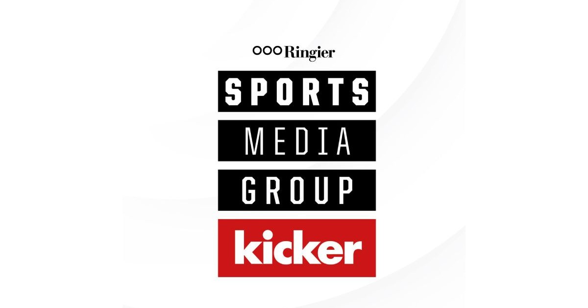Logo-urile Ringier Sports și Kicker pe fundal alb