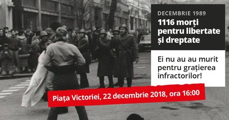 Protest de amploare anunțat în Piața Victoriei la aniversarea a 29 de ani de la Revoluție