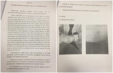 Plângerea depusă de dr. Ştefania Manolescu