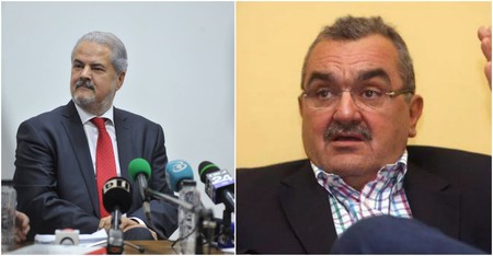 Fostul premier Adrian Năstase (stânga) și fostul ministru al Transporturilor Miron Mitrea (dreapta)