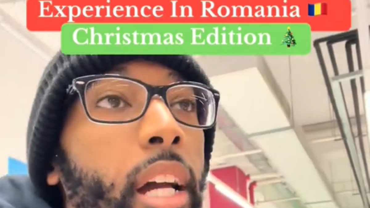 Poză cu americanul care s-a dus cu soția la Jumbo în Brașov. Foto Captură video TikTok