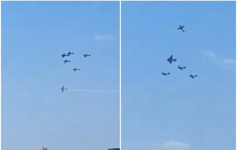 Două avioane s-au ciocnit în aer, în timpul unui show aviatic din Portugalia. Un pilot a murit, iar altul a fost rănit. VIDEO