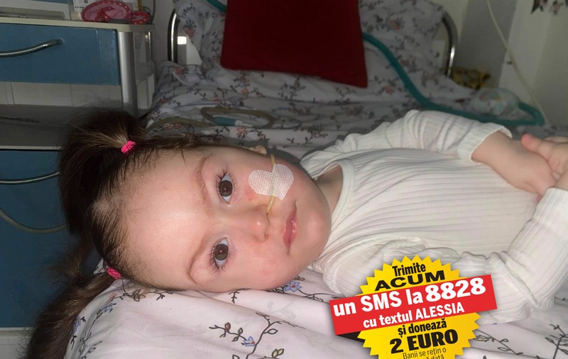 Un tratament genetic adus din SUA, care costă peste 2.100.000 de dolari, este singura șansă la viață a micuței Alessia. Fetița suferă de amiotrofie spinală