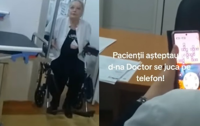 Medic din Huși, surprins în timp ce se juca pe telefon, iar pacienții stăteau la ușă: „Poți să aștepți și trei ore"