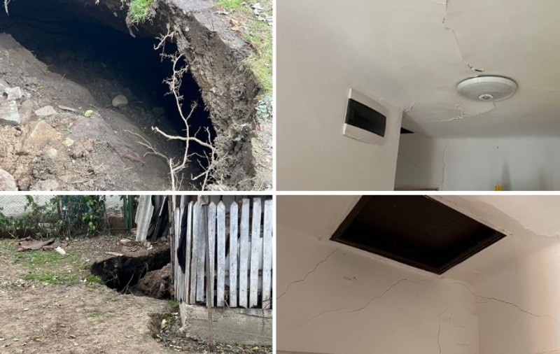 Oamenii de lângă salina Slănic spun că locuințele lor se surpă: „Am auzit o bubuitură, ne e frică să nu ne înghită pământul! Dormim cu schimbul”