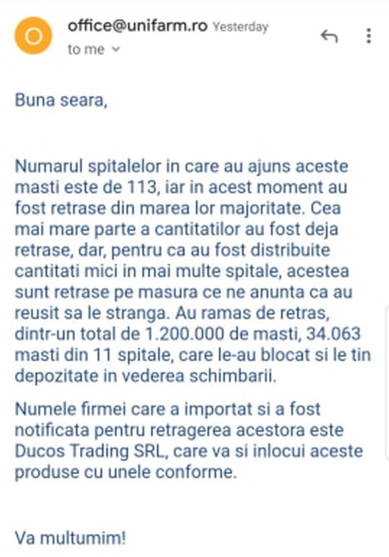 Răspuns Unifarm