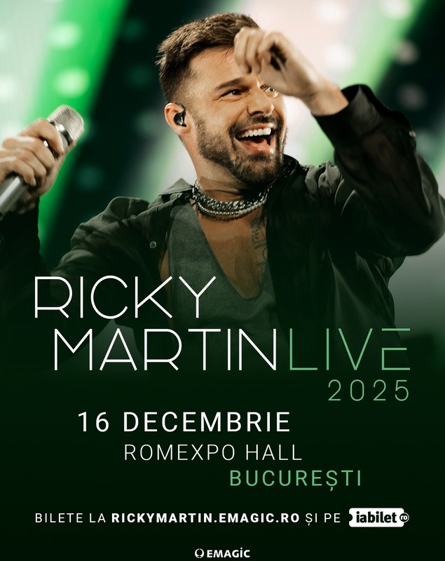Ricky Martin revine în România cu cel mai recent turneu al său. Artistul va urca pe scena de la Romexpo pe 16 decembrie