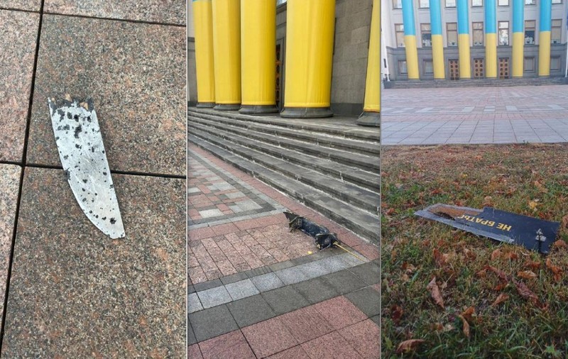 Fragmente de dronă, găsite lângă Parlamentul ucrainean, după un atac masiv lansat de Rusia în timpul nopții