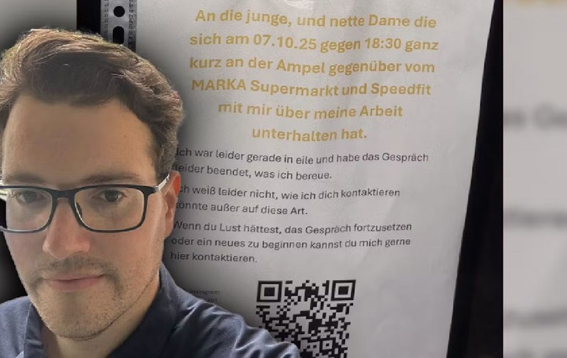 Florian își caută femeia visurilor cu un cod QR lipit pe copaci, la Viena: „Are ceva special”