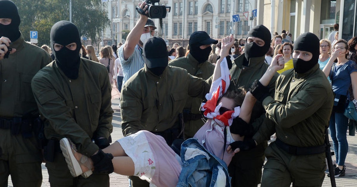 Protest al femeilor în Minsk, astăzi, 26 septembrie 2020. Foto: EPA
