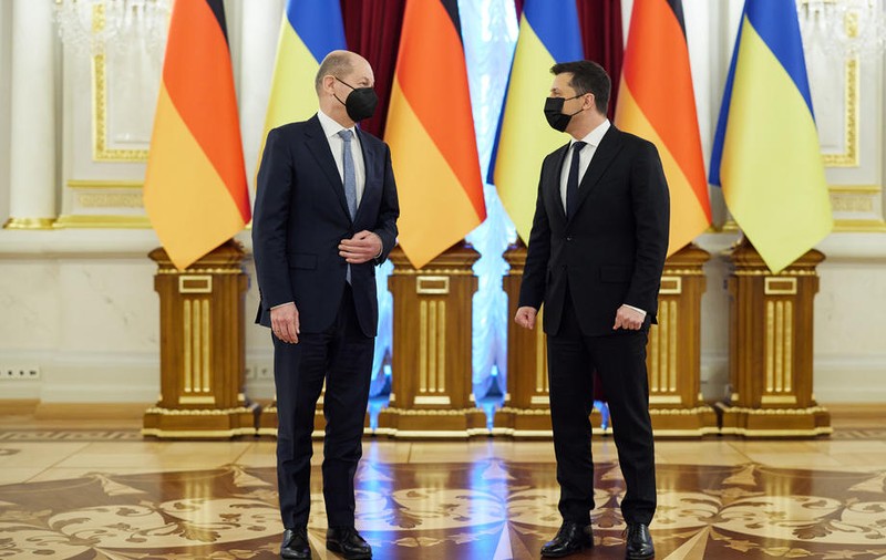Cancelarul german, mesaj de la Kiev pentru Putin: Integritatea teritorială a Ucrainei „nu e negociabilă”