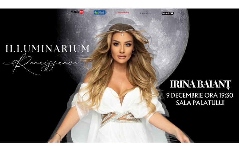 Soprana Irina Baianț readuce spectacolul fenomen Illuminarium la Sala Palatului pe 9 decembrie