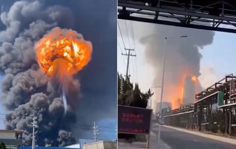 Momentul în care uzina chimică din China a sărit în aer, surprins de camerele de supraveghere: cel puțin cinci morți și șase persoane dispărute | VIDEO