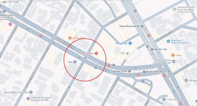 Șoseaua Chitilei, la intersecția cu Strada Prahova, în Sectorul 1. Foto: Google Maps