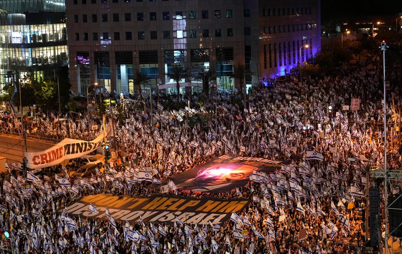 Noi proteste masive în Israel, pentru a 21-a săptămână la rând, împotriva reformei judiciare a lui Benjamin Netanyahu