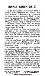 "Înalt ordin de zi" transmis de Regele Ferdinand pe 22 Aprilie 1918 ostaşilor români care luptau pe front în Primul Război Mondial