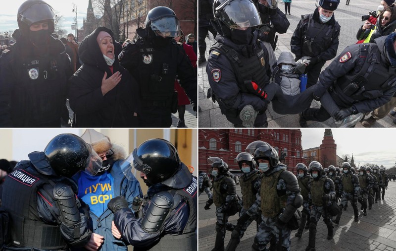 Peste 4.000 de arestări la protestele din Rusia față de invazia lui Putin în Ucraina. „Fără război” au strigat oamenii la Moscova