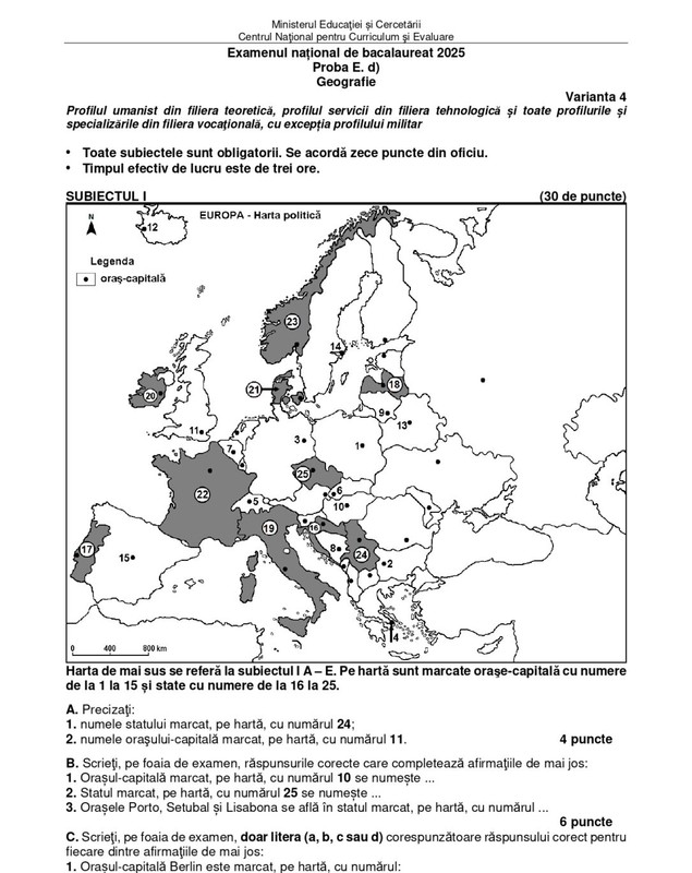 Proba la alegere a profilului la Bac 2025, sesiunea de toamnă. Subiectele la proba la alegere