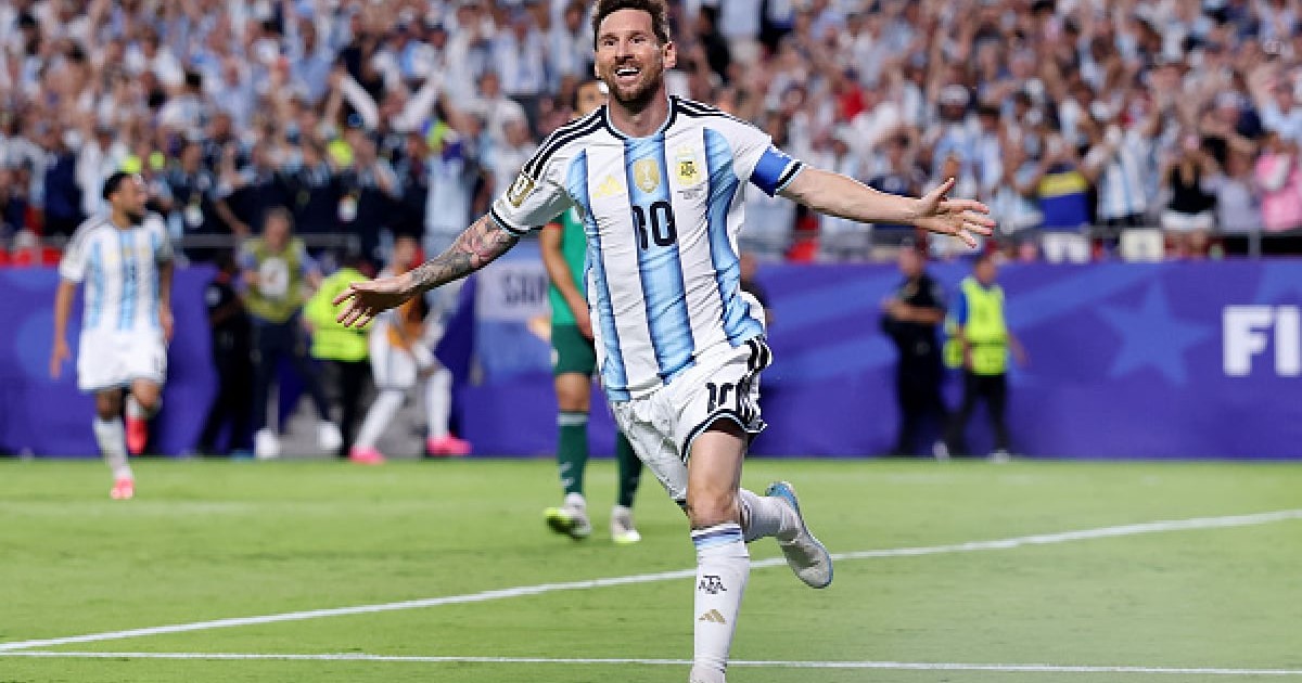 Lionel Messi, superstarul Argentinei se bucură după ce a înscris un gol