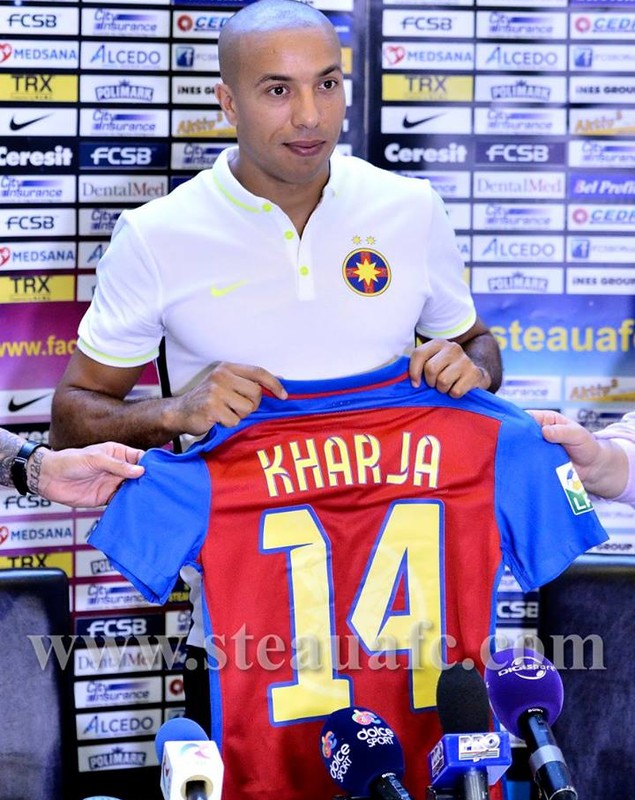 Steaua l-a prezentat oficial pe marocanul Houssine Kharja. Mirel Rădoi: "Să nu se aştepte ca Houssine să decidă singur meciurile" / GALERIE FOTO
