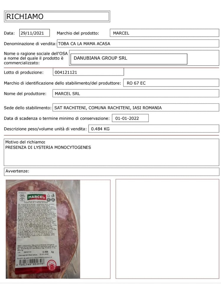 Actul oficial emis de Ministerul Sănătății de la Roma. Foto: Salute.gov.it