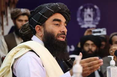 Zabihullah Mujahid, purtătorul de cuvânt al talibanilor.