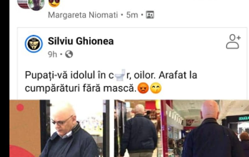 Arafat, după ce a apărut o fotografie cu el la cumpărături, fără mască: „Poza e de acum un an"