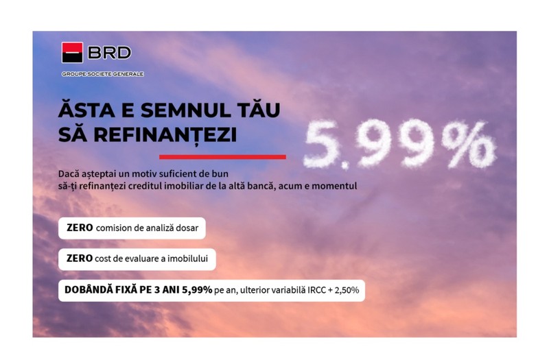 Refinanțezi cu Creditul imobiliar Habitat de la BRD și plătești mai puțin lunar