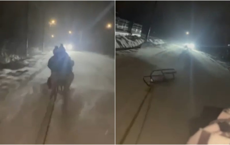 Două adolescente, călcate de o mașină după ce au căzut din sania trasă pe șosea de un alt autoturism. Reacția șoferului ridică semne de întrebare polițiștilor