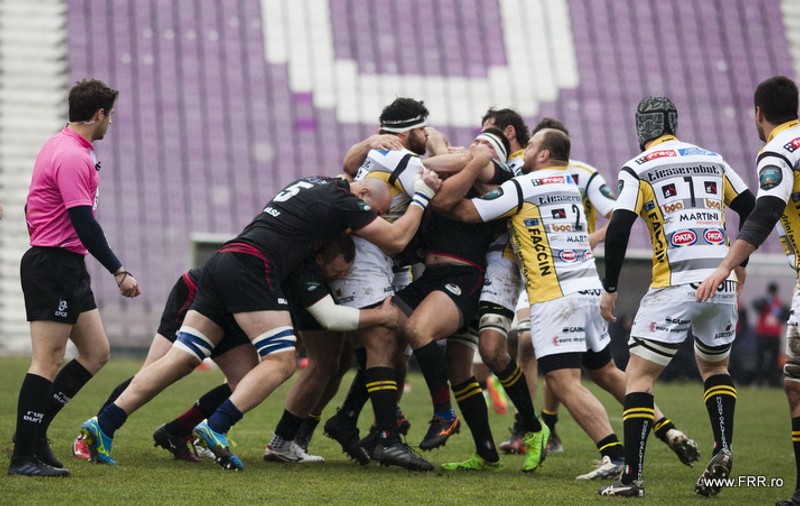 Timișoara Saracens - RC Batumi, în semifinalele Champions Shield la rugby. Victorie cu 11-6 în Georgia. S-a jucat pe ploaie / VIDEO