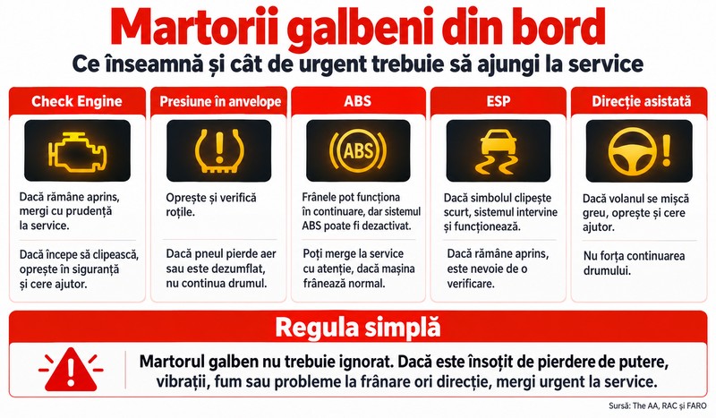 Ghidul martorilor galbeni din bord