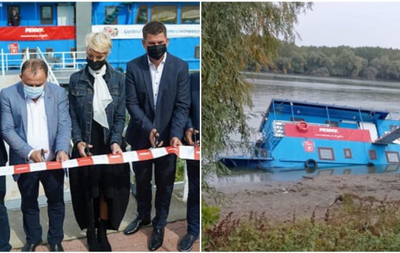 Pontonul din Tulcea, inaugurat de Raluca Turcan și alte 6 persoane, s-a scufundat parțial după 3 săptămâni