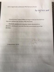 Demisia lui Mihai Tudose din PRO România