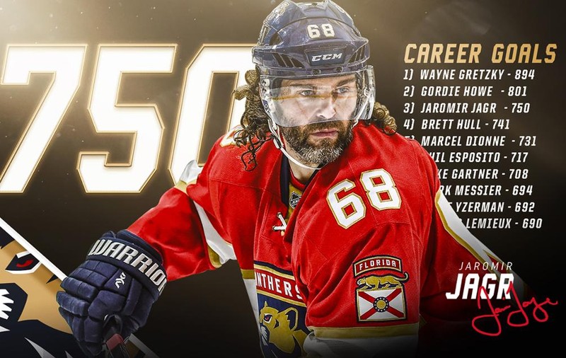 Jaromir Jagr a marcat al 750-lea său gol în NHL
